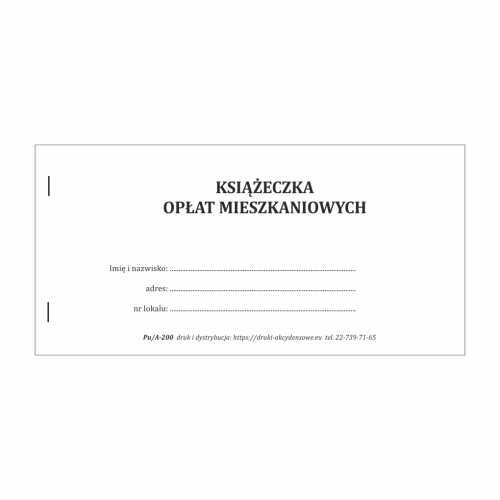 Książeczka opłat mieszkaniowych [Pu/A-200]