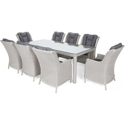 HOME & GARDEN Meble ogrodowe technorattanowe Bristol 230 cm White / Grey 8+1 490754