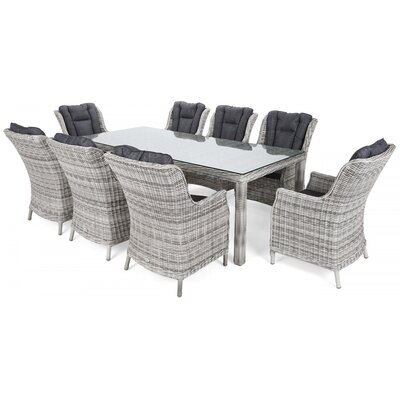 HOME & GARDEN Meble ogrodowe technorattanowe Bristol 230 cm Light Grey / Grey 8+1 766805
