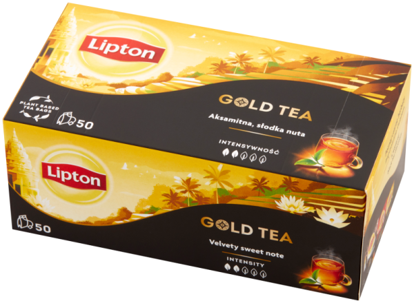 Lipton Gold Tea Herbata czarna aromatyzowana 75g 50 torebek