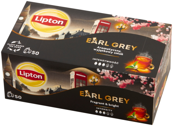 Lipton Earl Grey herbata czarna 50 torebek 75g