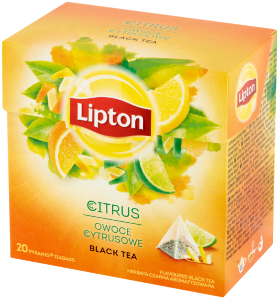 Herbata ekspresowa czarna Citrus Lipton piramidka 20t