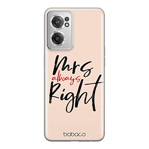 ERT GROUP etui na telefon Oneplus NORD CE 2, case oryginalny i oficjalnie licencjonowany przez Babaco, wzór Mrs Right 001, optymalnie dopasowane, plecki z TPU