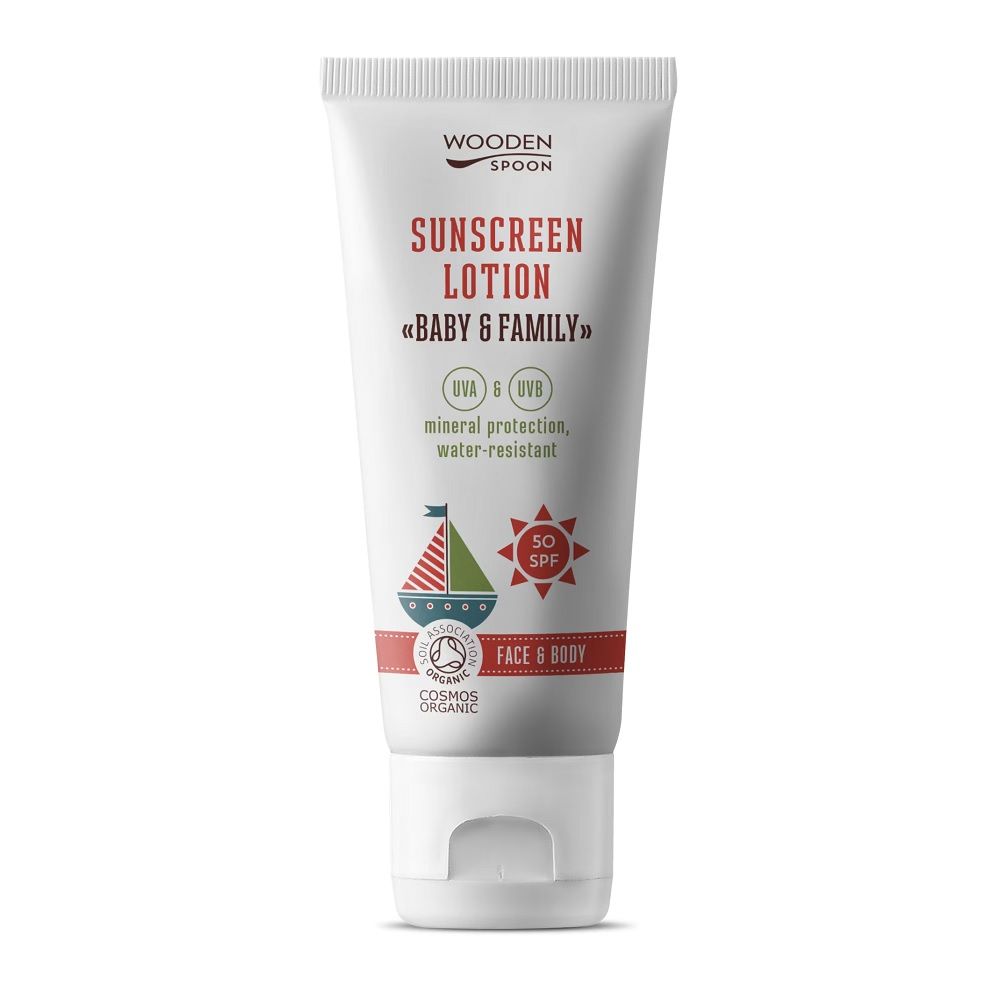 WOODEN SPOON Sunscreen Lotion delikatny krem z filtrem dla niemowląt i całej rodziny SPF50+ 100ml