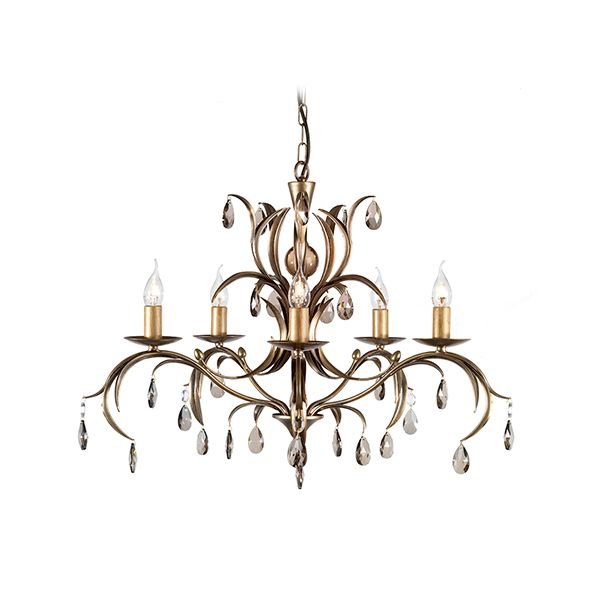 Elstead Lighting Lily 5Lt Chandelier Antique Bronze LL5 ANT BRZ Elstead lampa wisząca świecznikowa stylowa LL5 ANT BRZ)