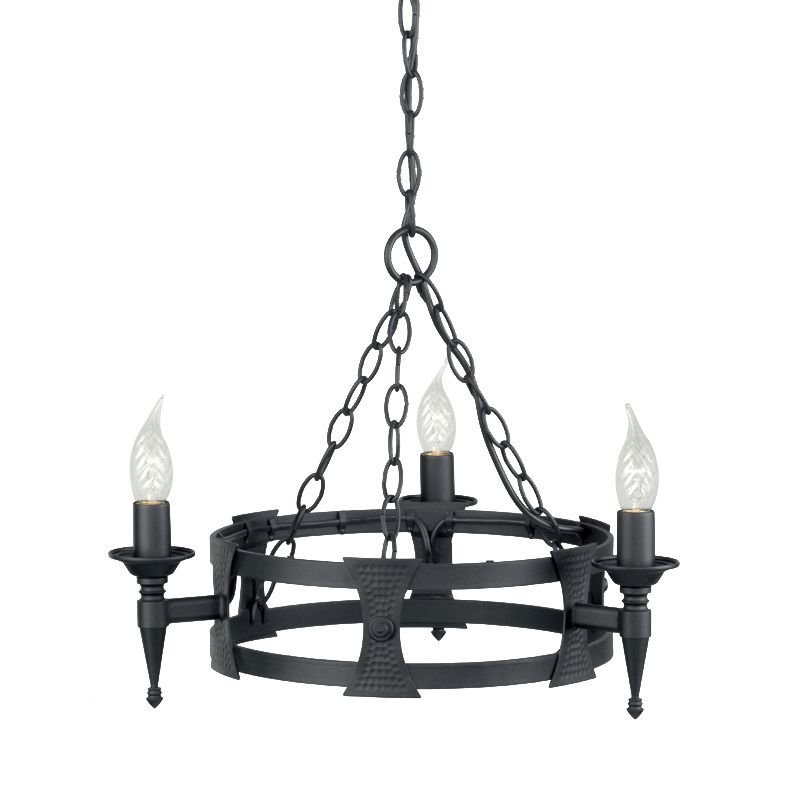 Elstead Lighting Żyrandol STYLOWY SAXON SAX3 BLK Elstead