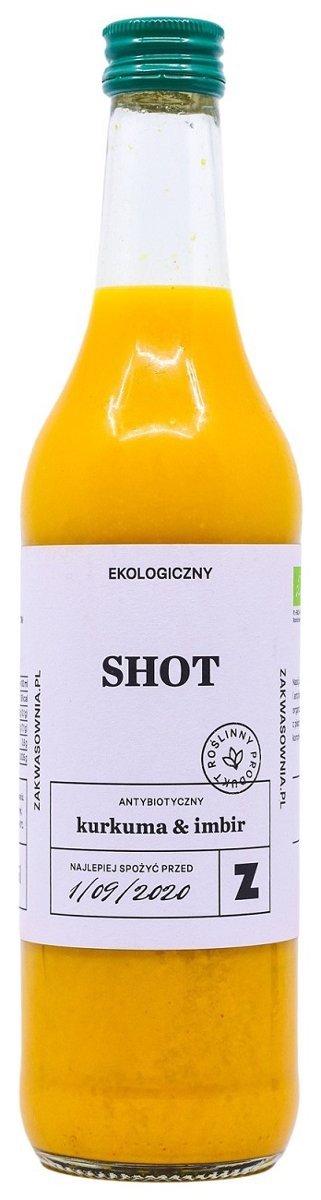 Bio ZAKWASOWNIA (zakwasy, kimchi, kombucha) Shot Rozgrzewający Kurkuma-Imbir 500 ml - Zakw