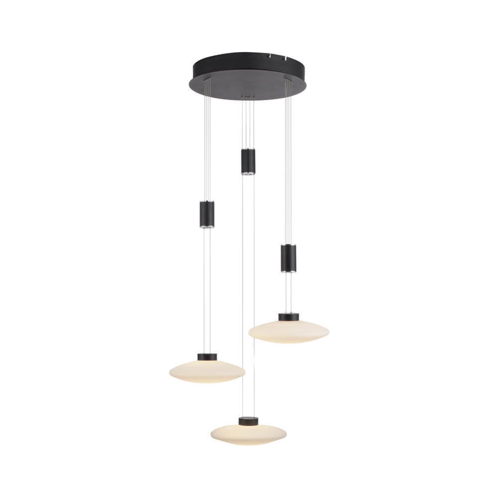 Zuma Line Lautada 2082-18 lampa wisząca zwis 3x26W LED 3000K czarna