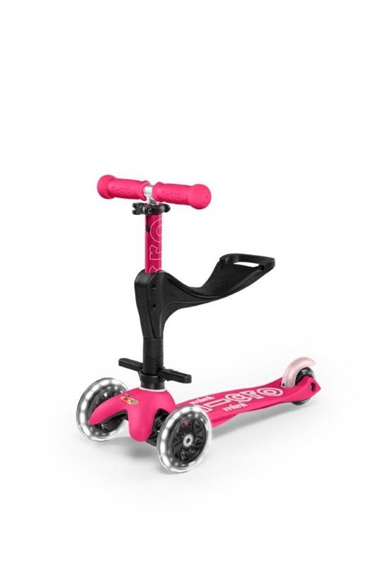 Micro - Hulajnoga Mini 3w1 Deluxe Plus Pink LED