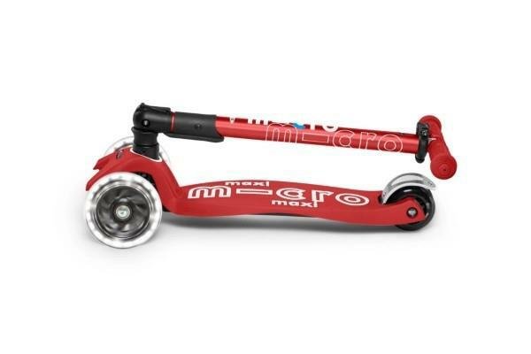 Micro - Składana hulajnoga Maxi Deluxe Red LED