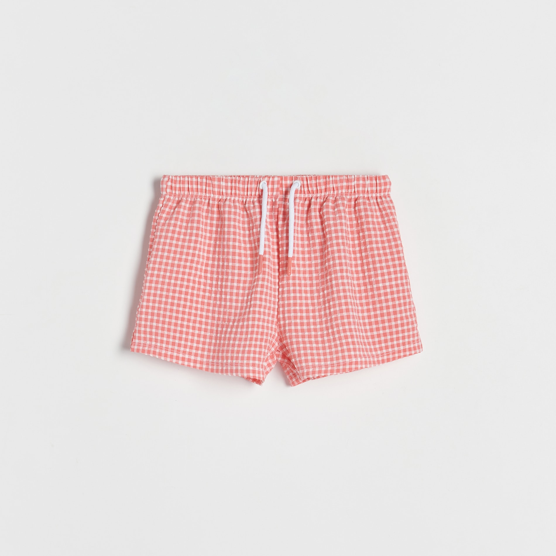 Reserved - Szorty kąpielowe w kratę - biały