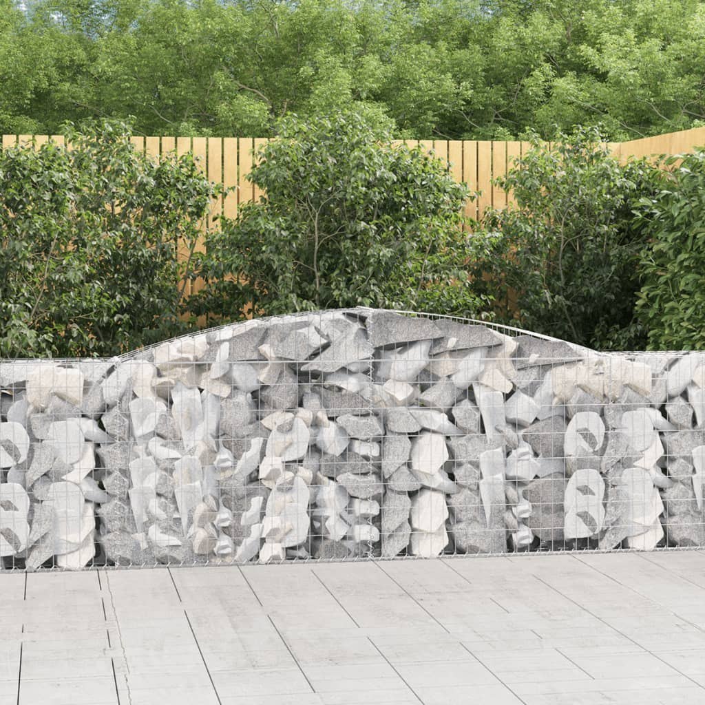 Kosze gabionowe, 7 szt, 400x30x80/100 cm, galwanizowane żelazo