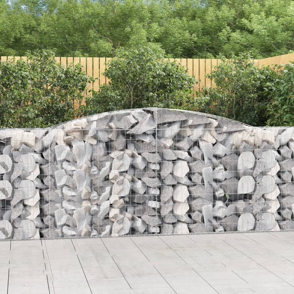 Kosze gabionowe, 4 szt, 400x50x100/120 cm, galwanizowane żelazo