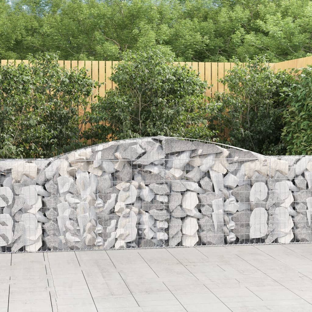 Kosze gabionowe, 6 szt, 400x30x100/120 cm, galwanizowane żelazo