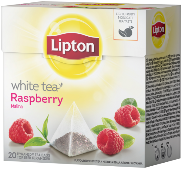 Lipton Herbata biała o aromacie malinowym 20 torebek