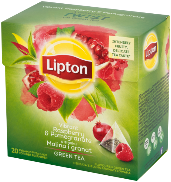 Lipton Green Tea herbata zielona o smaku malina i granatu