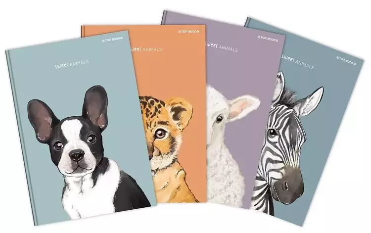 Brulion A4/96K kratka Animals (5szt) - Top 2000
