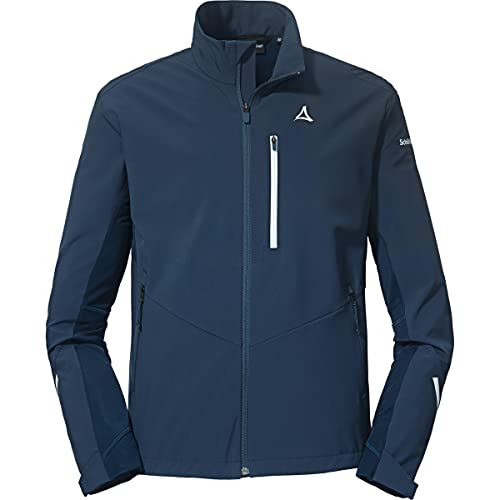 Schöffel Męska kurtka softshellowa Rinnen M, wiatro- i wodoodporna zimowa kurtka turystyczna z technologią Body Mapping, oddychająca kurtka outdoorowa do sportów zimowych, granatowa marynarka, 50