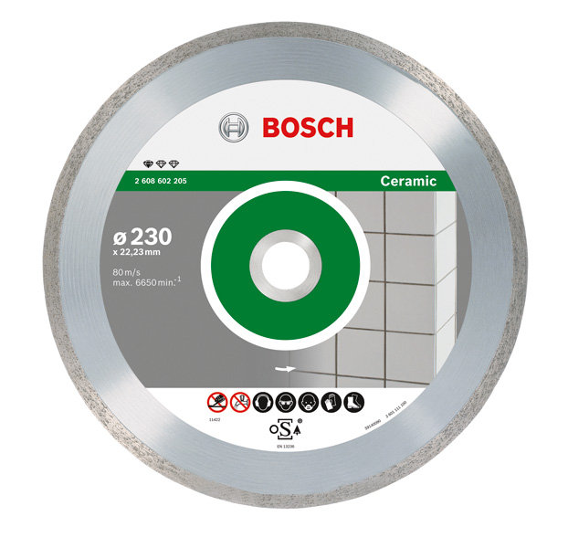 Bosch Diamentowa tarcza tnąca Professional for Ceramic 230 x 22 23 x 1 6 x 7 mm 2608602205 Średnica 230 mm 1 szt