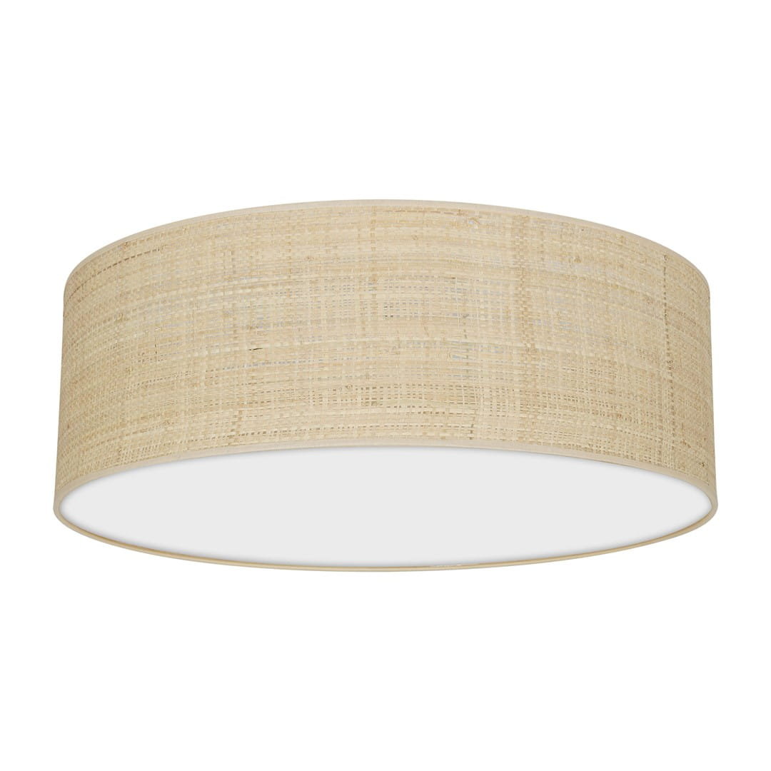 Lampa sufitowa Leano beżowa okrągła z rattanu