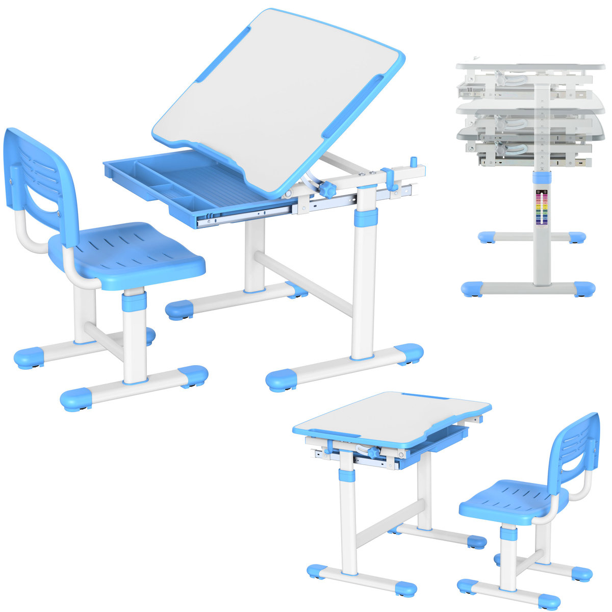 MOZOS DC-SET-BLUE zestaw biurko + krzesło niebieski