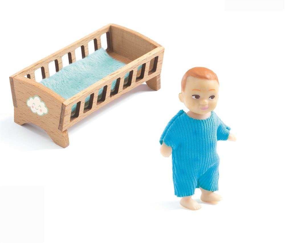 Figurka chłopczyka z łóżeczkiem Sasha Djeco