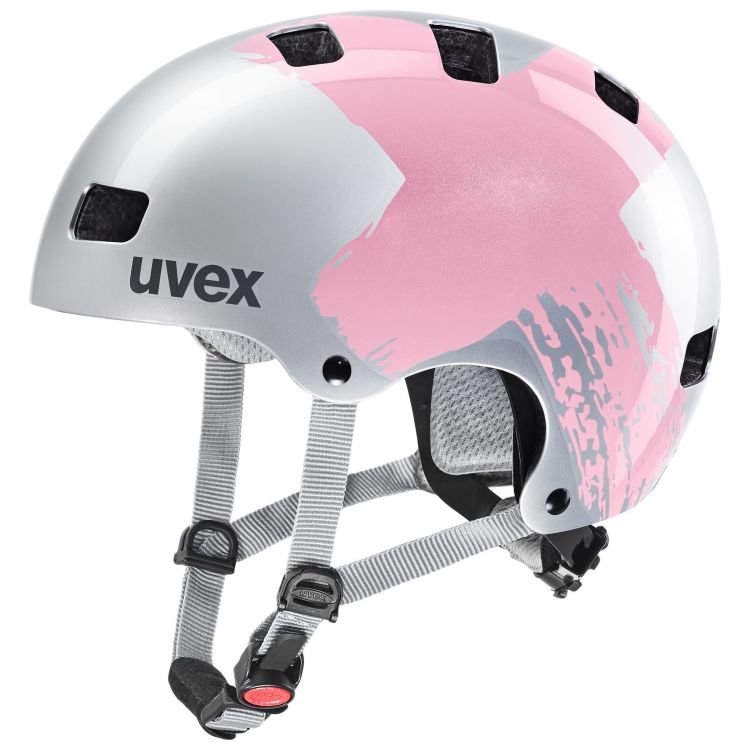 UVEX Kid 3 Kask rowerowy Dzieci, srebrny/różowy 51-55cm 2022 Kaski dla dzieci