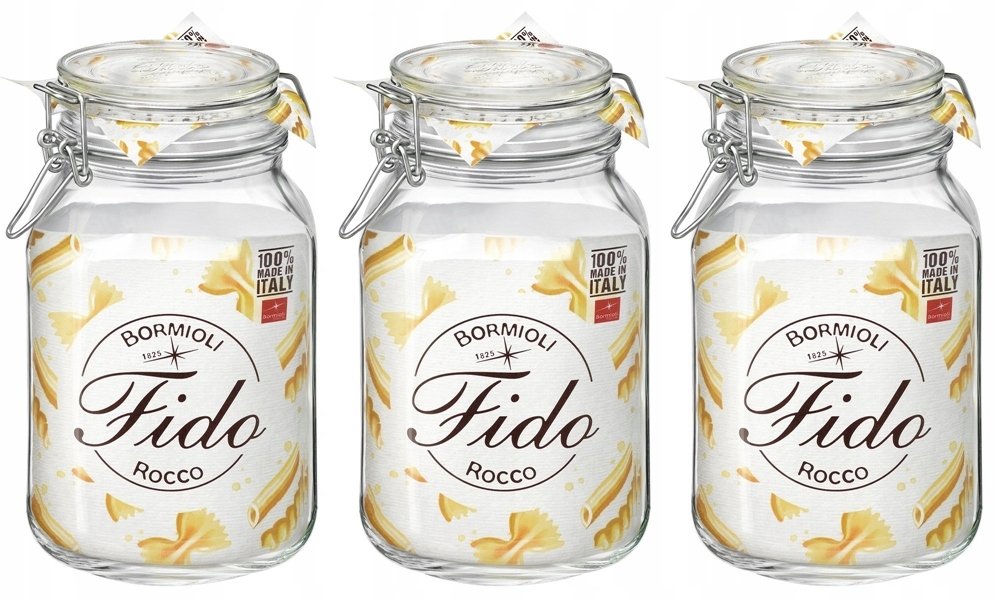 SŁOIK z klipsem kuchni NA ŻYWNOŚĆ 3 x 2 L BORMIOLI