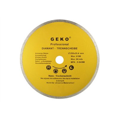 Tarcza diamentowa 250mm 25.4mm Pełna Geko
