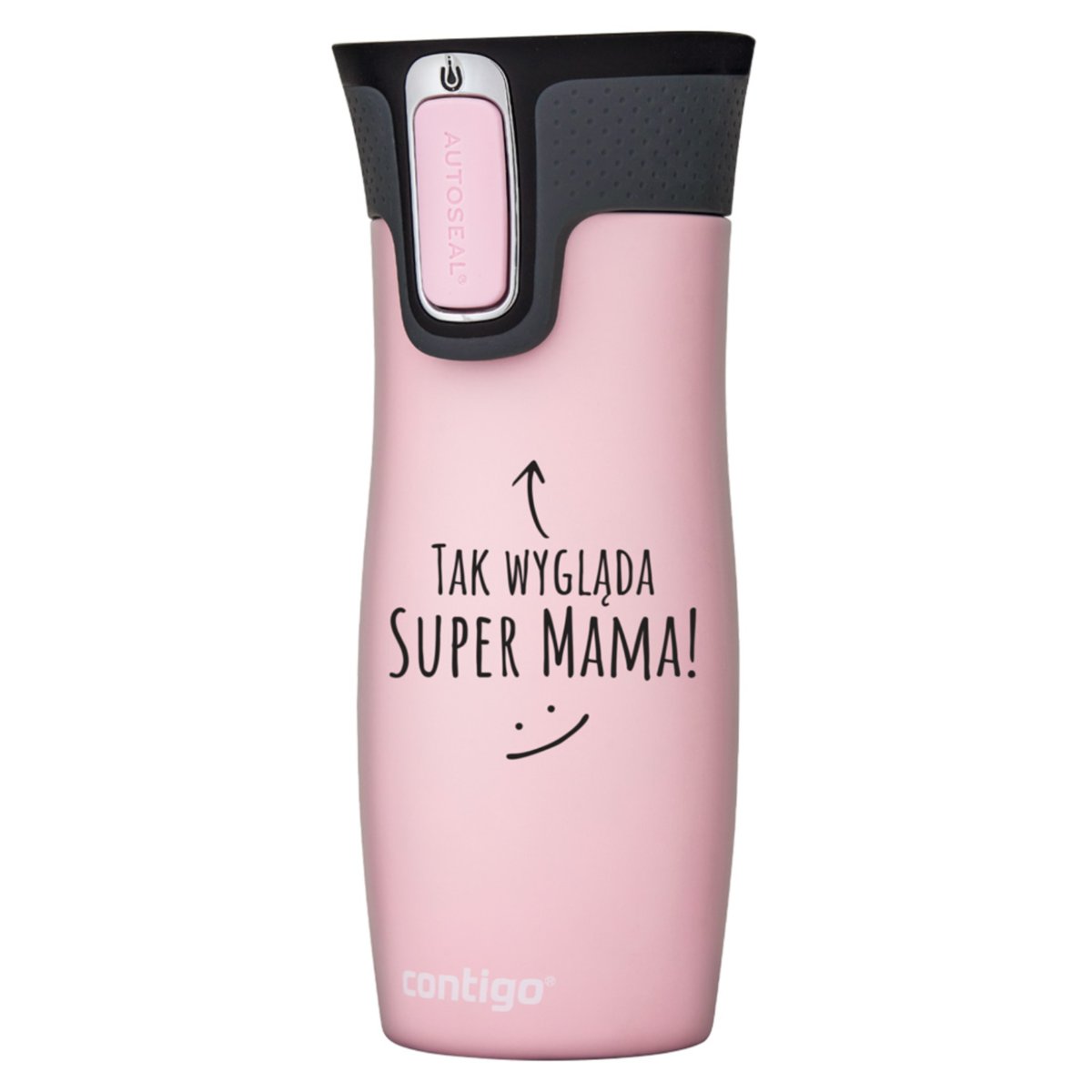 Kubek termiczny Contigo West Loop 2.0 470 ml - Tak wygląda super mama - różowy
