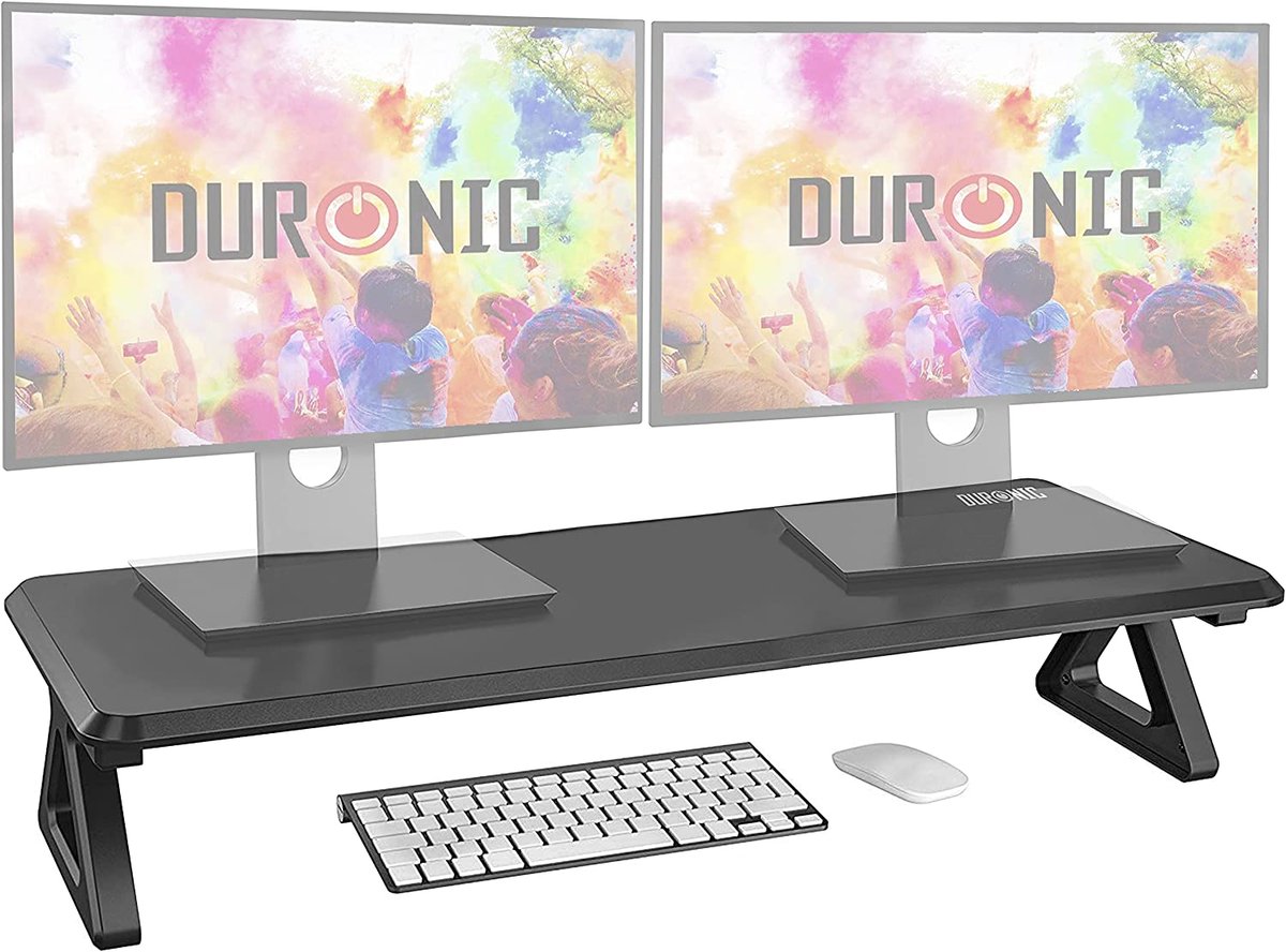 Duronic Dm06-2 Podstawka Pod Monitor Z Płyty Mdf Półka Do Dwóch Monitorów | Maksymalne Obciążenie Do 10 Kg Nadstawka Na Biurko Więcej Miejsca Na Biu..