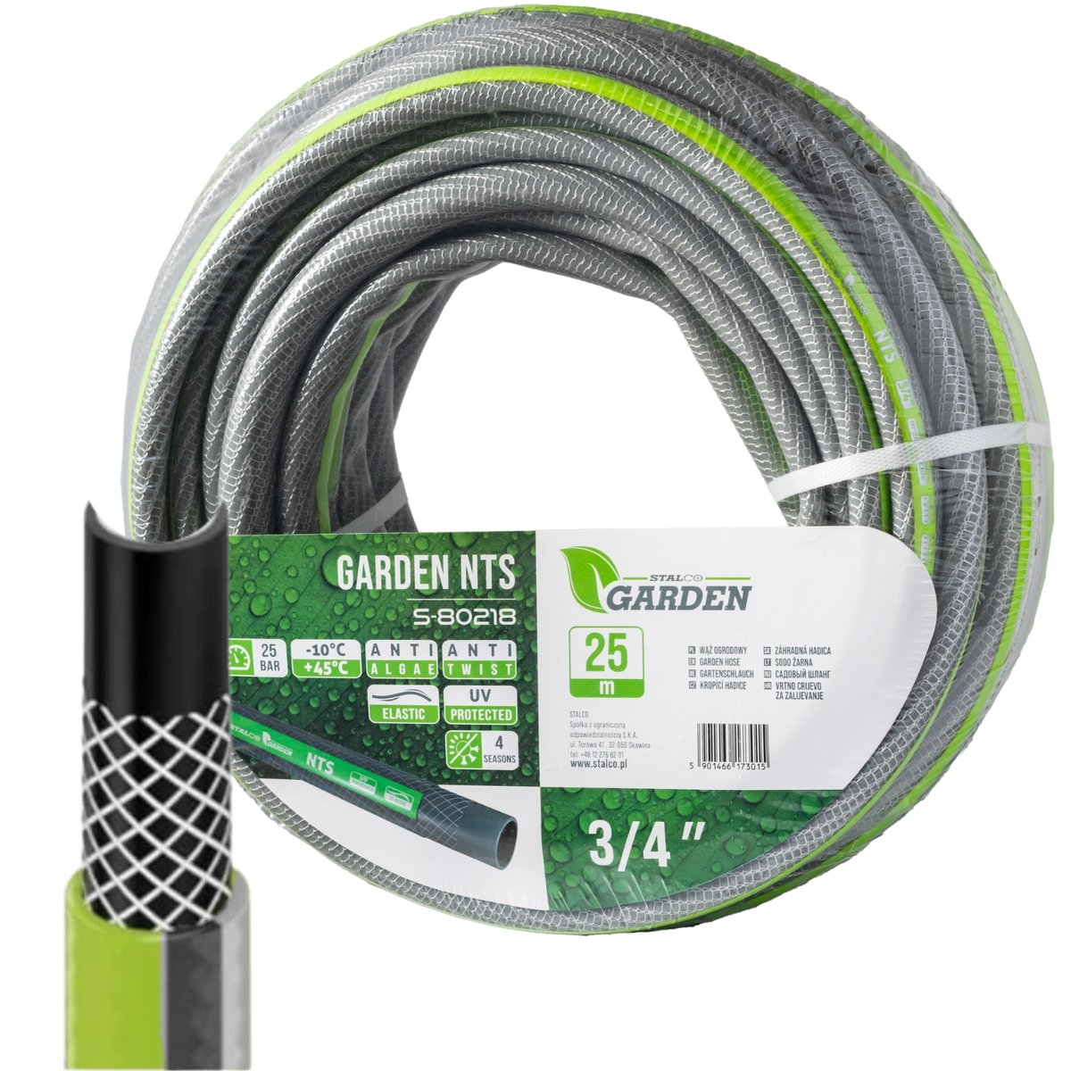 Wąż ogrodowy 3/4''x25mb nieskrętny, nie plącze się