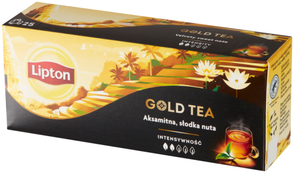 Lipton Gold Tea Herbata czarna aromatyzowana 37,5g 25 torebek