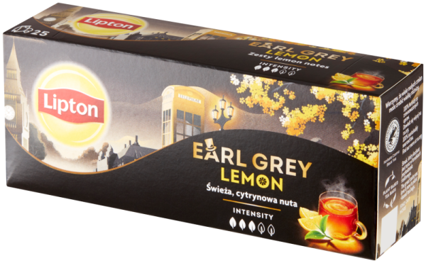 Lipton Earl Grey Lemon Herbata czarna aromatyzowana 50g 25 torebek
