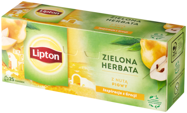 Lipton Zielona herbata z nutą pigwy 40g 25 torebek