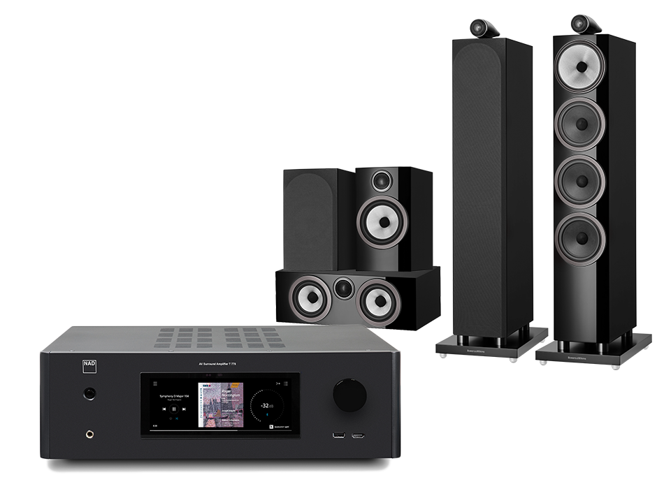 NAD T 778 (czarny) + 702 S3 + 706 S3 + HTM72 S3 (czarny)