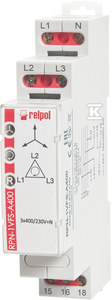 Relpol Przekaźnik nadzorczy 3-fazowy 3(N) 1P 3(N)400/230V AC 50/60 Hz RPN-1VFS-A400 864372 864372