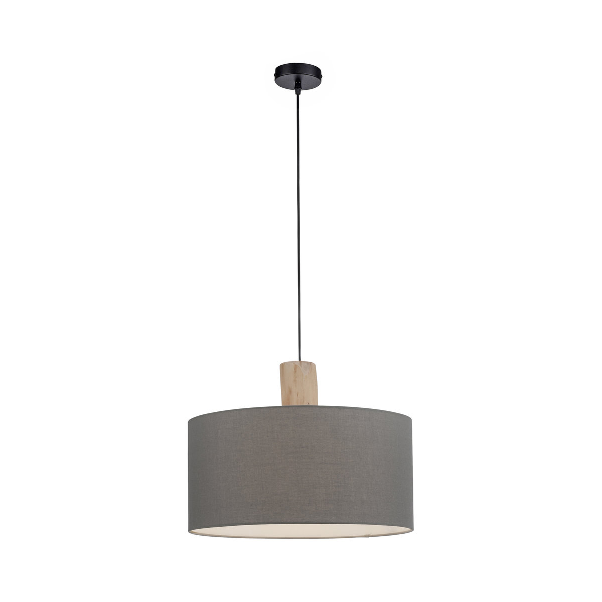 Zuma Line Linen 15112-15 lampa wisząca zwis 1x60W E27 szara/drewniana