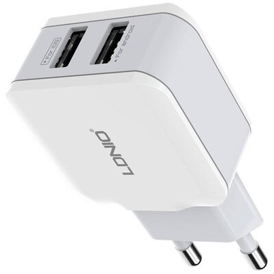 Ldnio Ładowarka sieciowa A2202, 2x USB, 12W (biała)