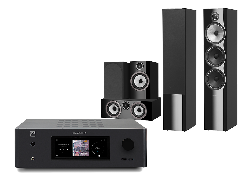 NAD T 778 (czarny) + 703 S3 + 706 S3 + HTM72 S3 (czarny)