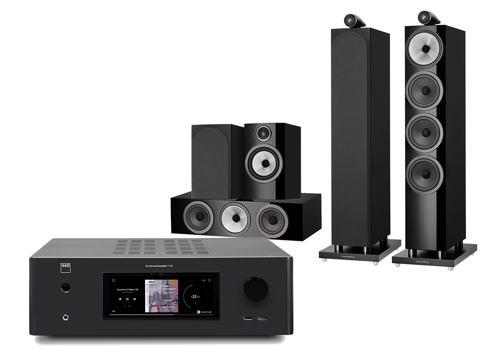 NAD T 778 (czarny) + 702 S3 + 706 S3 + HTM71 S3 (czarny)
