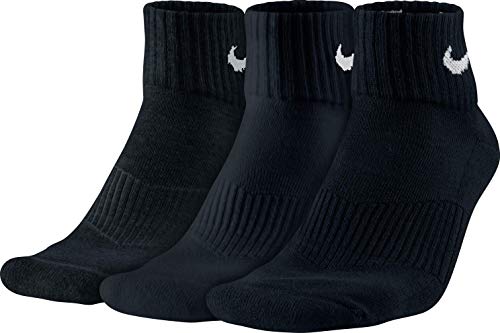 Nike Skarpety męskie Cushion Quarter, 3 sztuki w opakowaniu czarny czarny (czarny/biały) XL