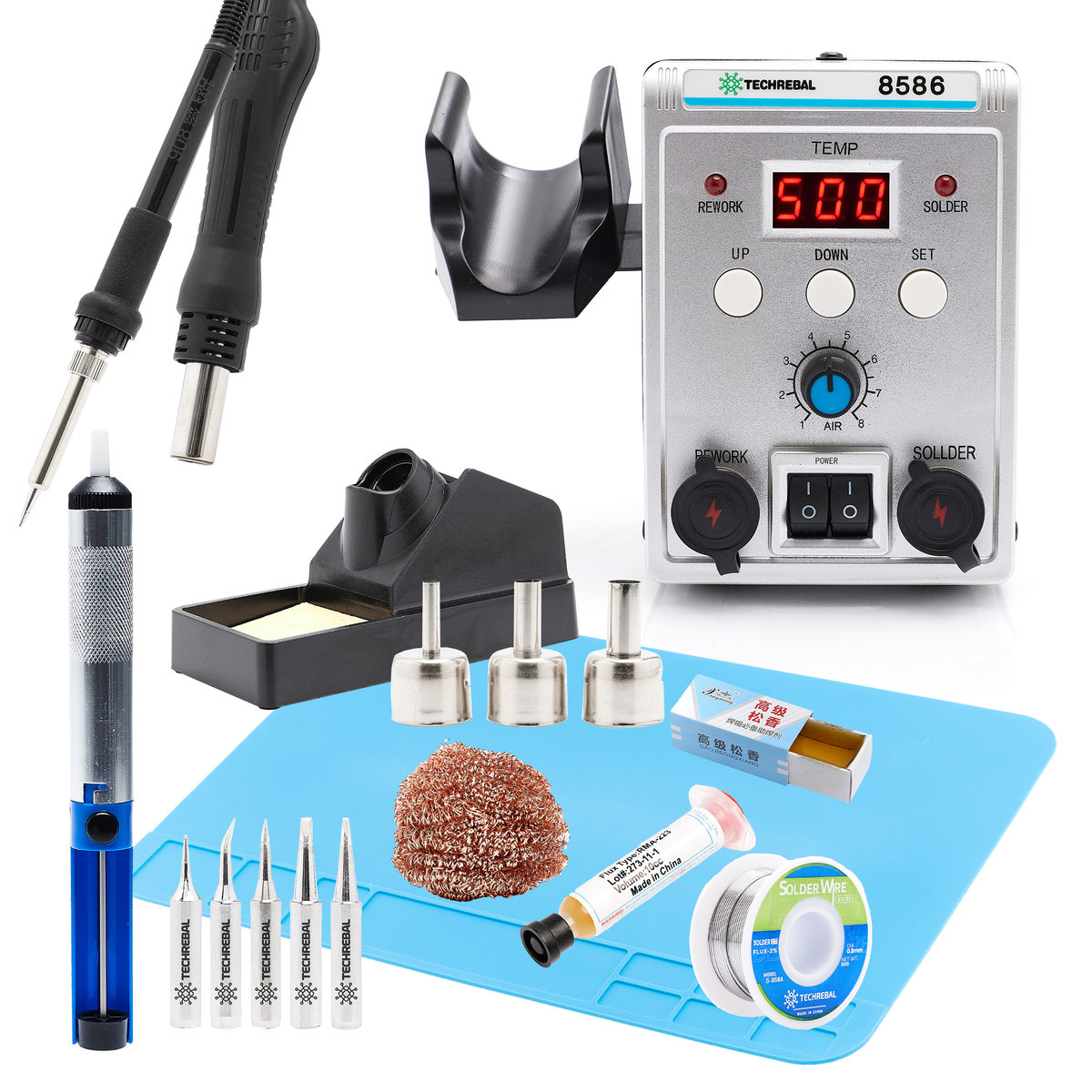 Stacja lutownicza 8586 + zestaw Komplet Pack ZESTAW-798A-26568
