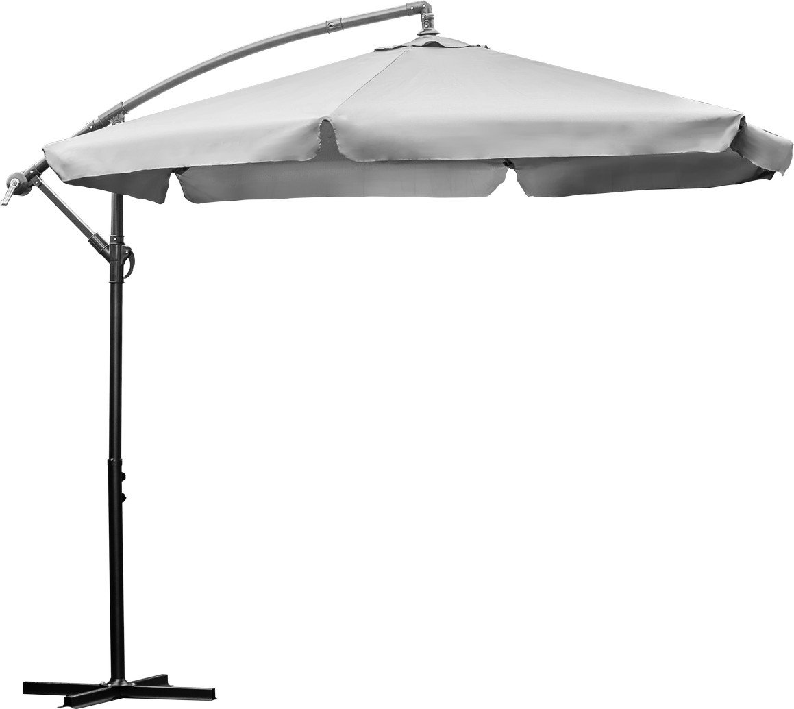 Duży Parasol Ogrodowy Lehmann Premium 300 x 240 cm - Szary Szarości