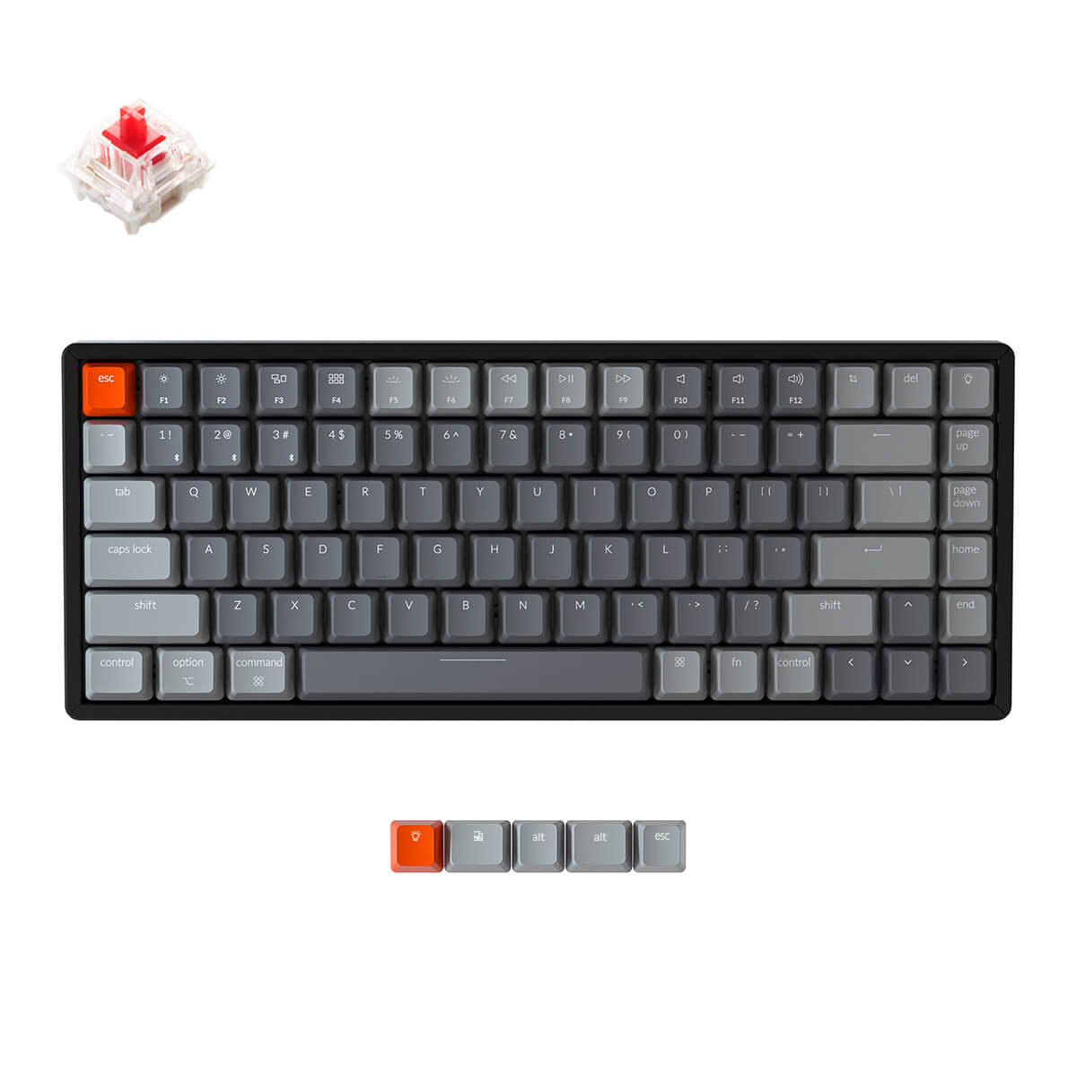 Keychron K2 V2 Rgb Aluminium Red K2-C1 jasnoszara