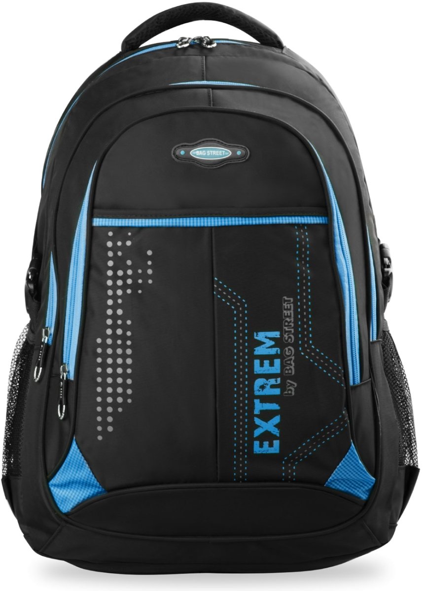Bag street BAG STREET DUŻY PLECAK MĘSKI DO SZKOŁY NA WYCIECZKĘ BAG STREET - CZARNO - NIEBIESKI 4031 BLUE