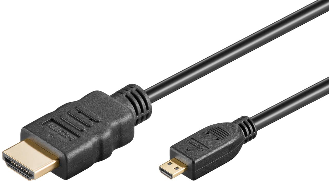 Przewód HDMI™ o dużej szybkości transmisji z Ethernetem (Micro, 4K @ 60 Hz) - Długość kabla 0.5 m