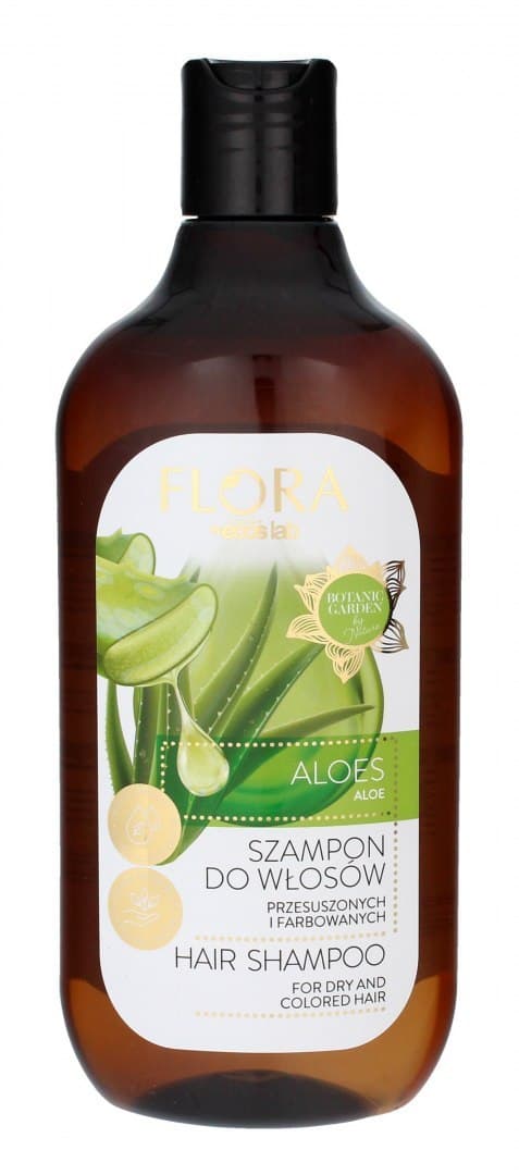 FLORA Szampon do włosów przesuszonych i farbowanych Aloes, 500 ml