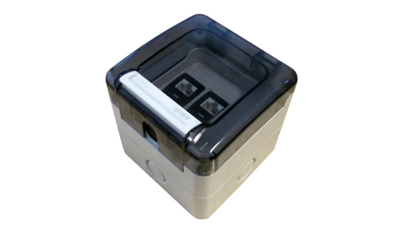 Gniazdo hermetyczne, szczelne 2 x RJ45 IP66 natynkowe (niewyposażone) ALANTEC - ALANTEC