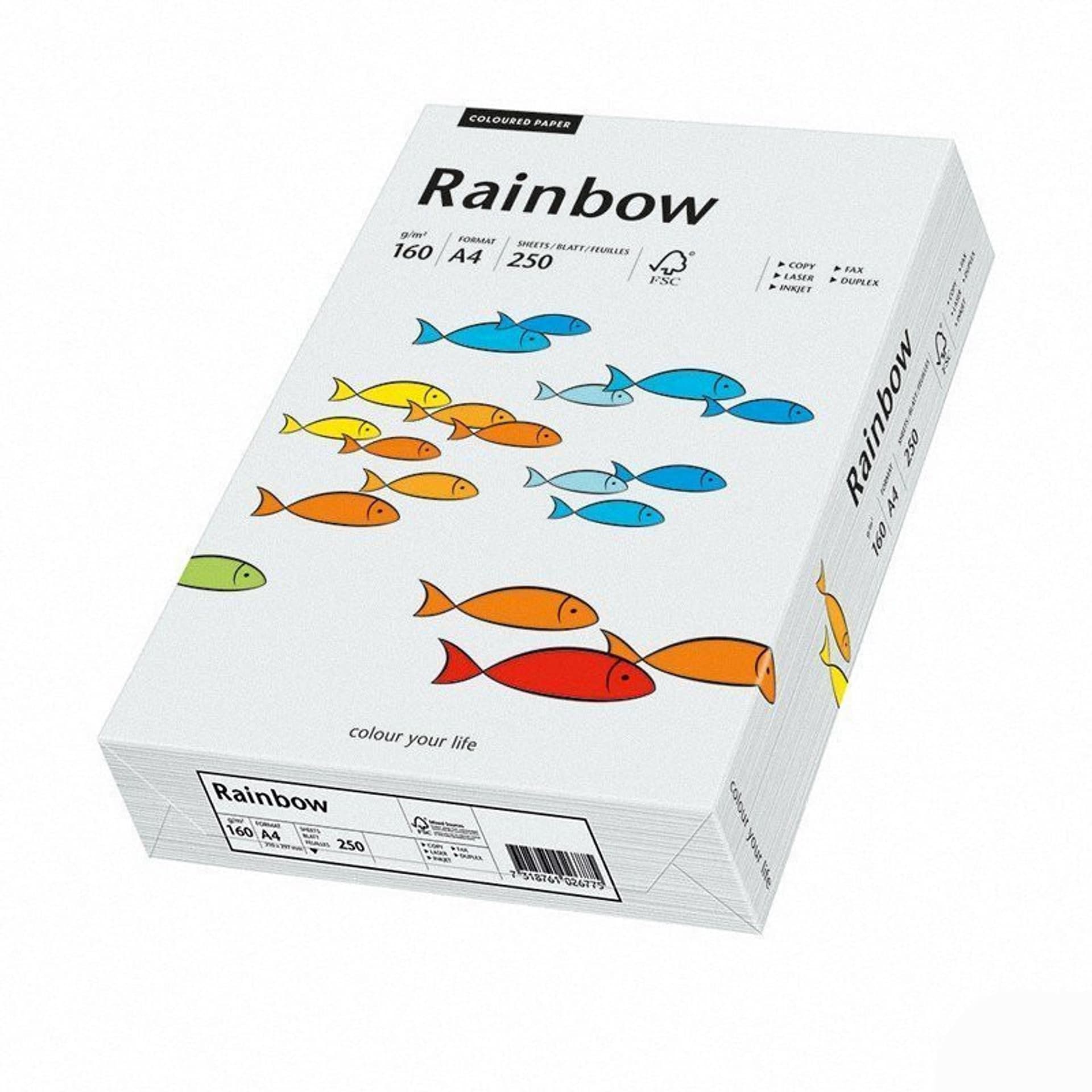 Papier ksero A4 160g RAINBOW R93 jasno szary 250ark 88042791